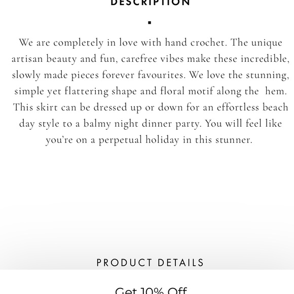 NWT Chasing Unicorns Cool + Calm Crochet Mini Skirt Sz M - Picture 8 of 9